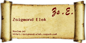 Zsigmond Elek névjegykártya