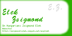 elek zsigmond business card